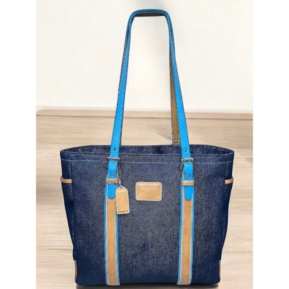 Vintage Coach 5193 Hamptons Denim Large Tote Bag - Picture 1 of 16